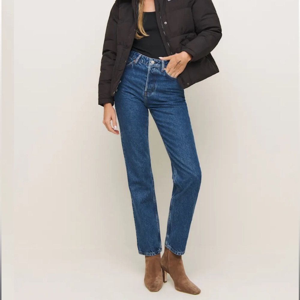 Reformation Cynthia High Rise Long Straight Jeans